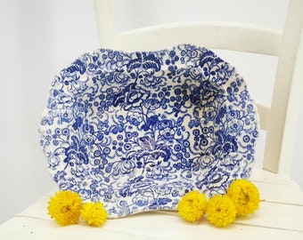 Antique French Earthenware Plate - Vieillard Bordeaux 1845 Blue Indienne Flowers