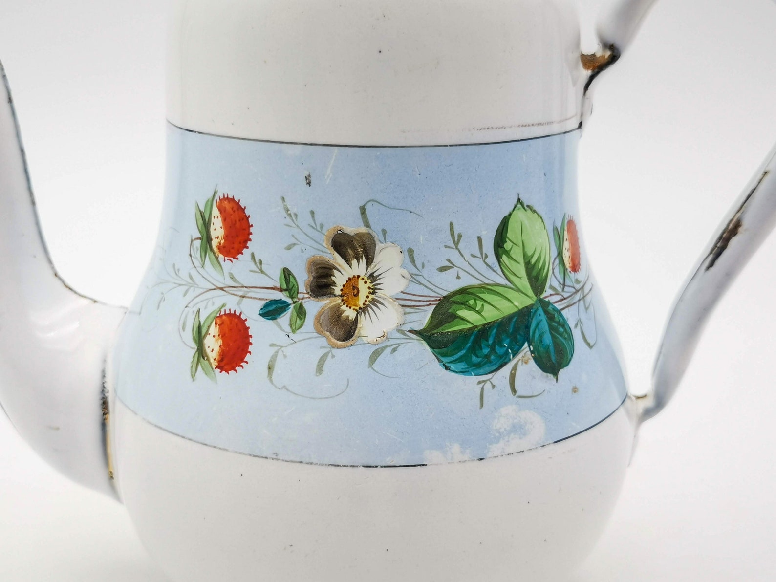Antique Enamel Coffee Pot Small Coffee Pot 16 Cm Tall Hand Etsy