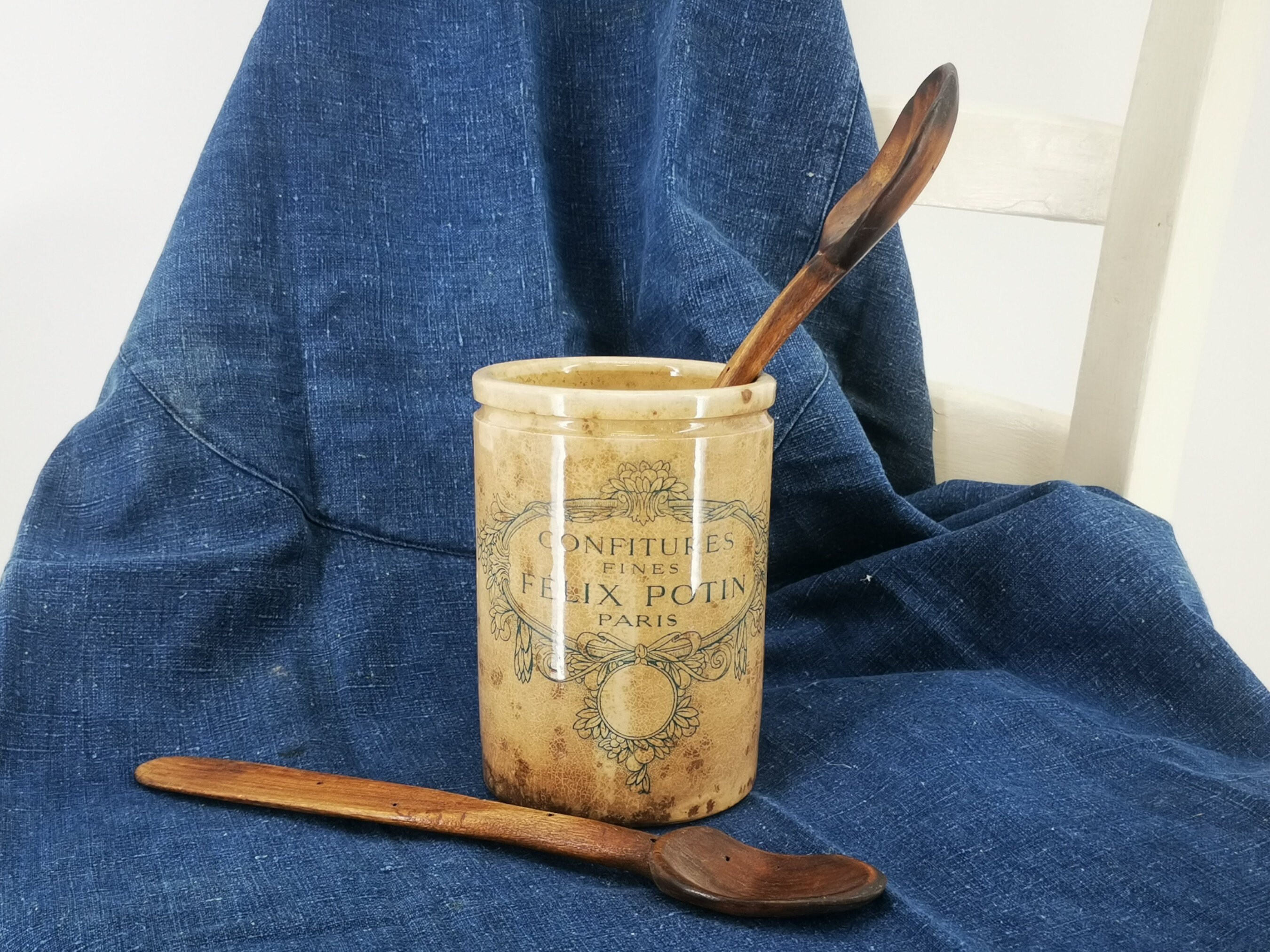 アンティークのフランス製ジャム瓶、フェリックス・ポタンの広告、KG