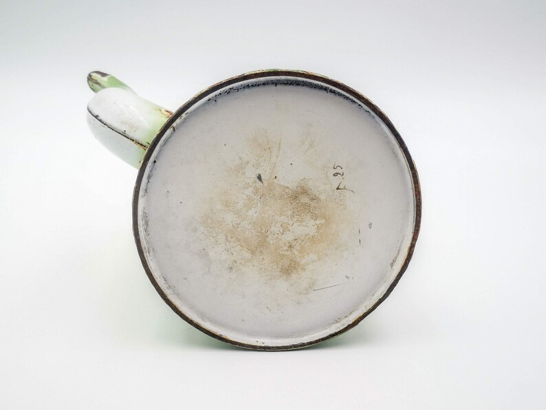 Antique Enamel French Coffee Pot Light Green Shades & Hand Etsy