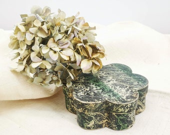 Antique Italian Marbled Paper Box, Convent Find, Collectible