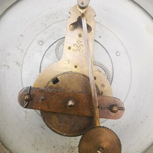 Antique Wall Pendulum Clock, French Mural Clock in Lithographed Tin ...