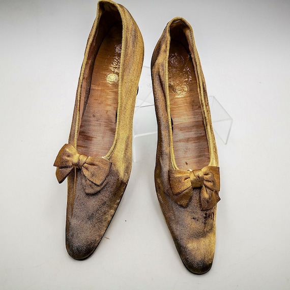 Antiche scarpe italiane da donna in seta color bronzo scarpe - Etsy Italia