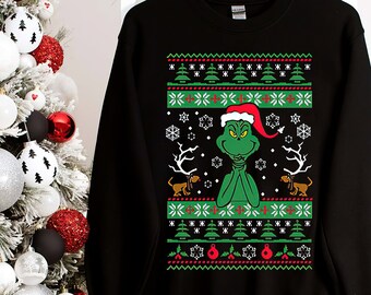 Grinch Ugly Sweater - Etsy UK