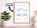 Custom Car Blueprint Drawing – Personalized Technical Car Poster, Drawn Automotive Wall Art, Gift for Car Lovers product logo