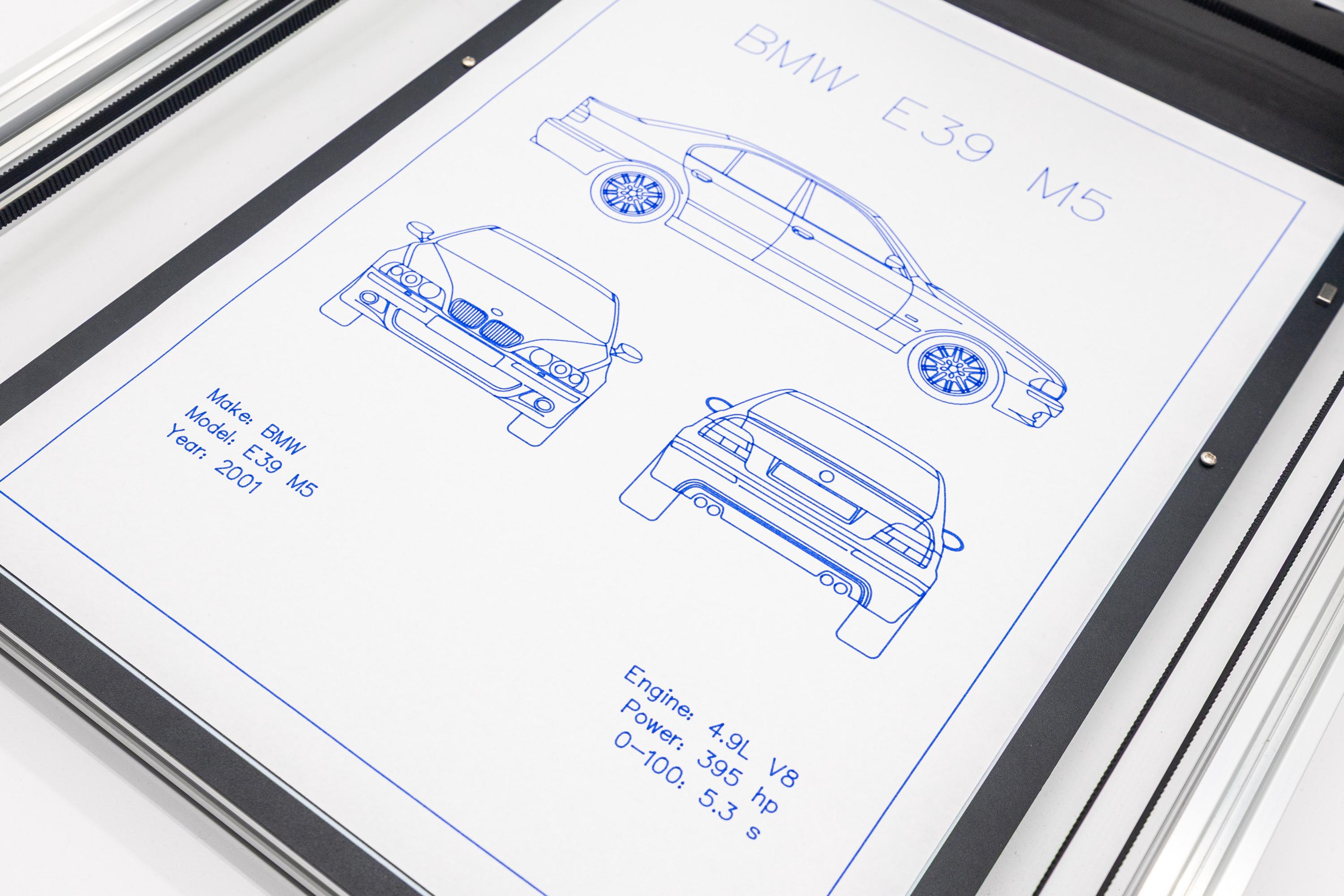 BMW E39 M5 Blueprint Poster Drawing – Technical Car Art, Plotter Art ...