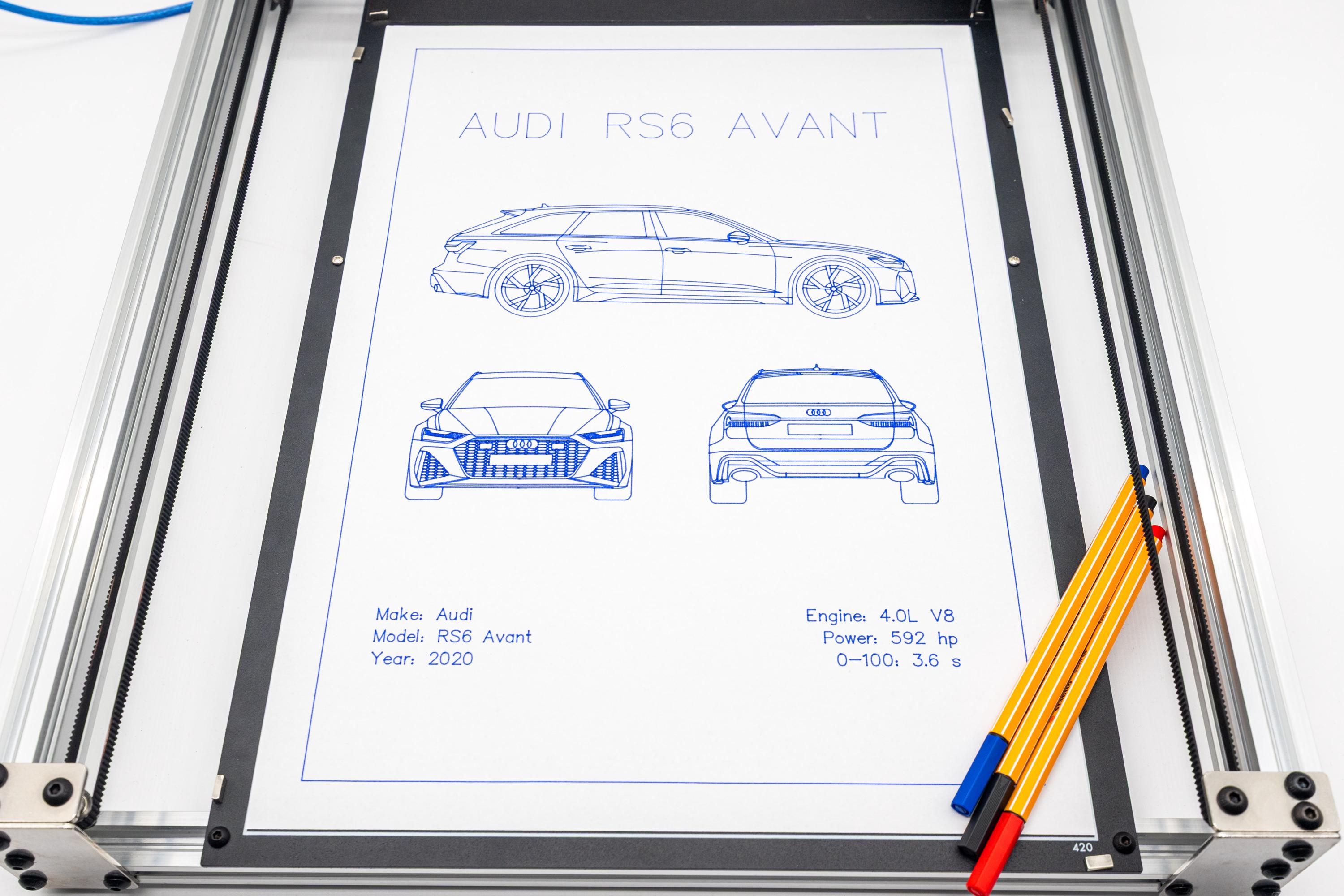 Audi RS6 2020 Blueprint Poster Drawing – Technical Car Art, Plotter Art ...