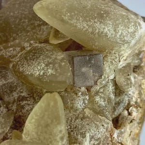Cubic Fluorite with Calcite Specimen: Rare Mineral, Pakistan Origin