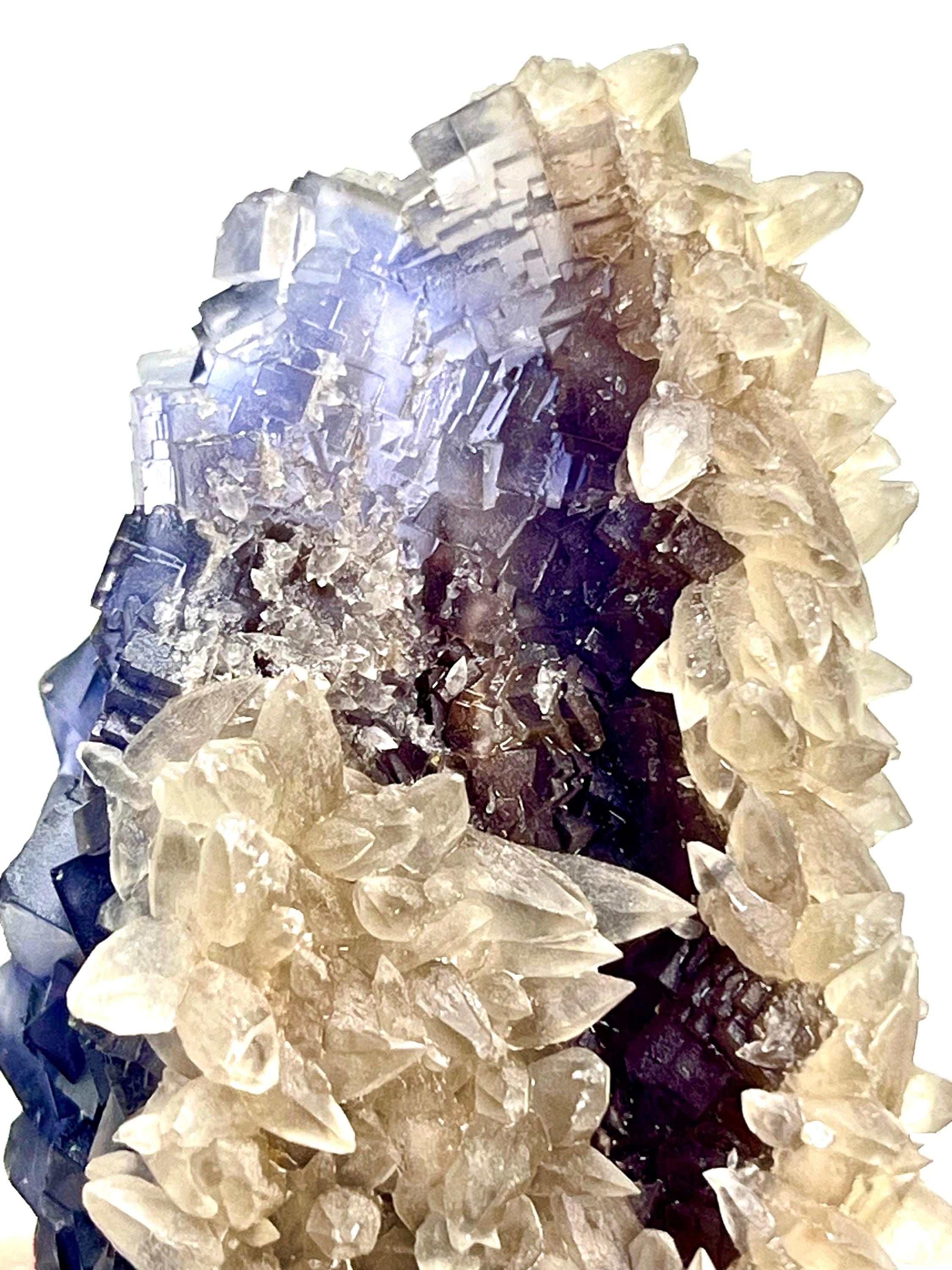 Rarest Calcite 165:gram Extremely Rarest Unique Colour Top Phantom Cubic Blue Fluorite ...