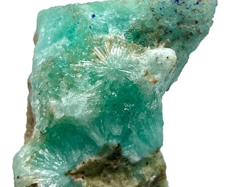 50:Gram Beautiful Natural Top Quality Blue Flower Shape Aragonite With Azurite Specimen From Afghanistan