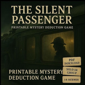 Den tysta passageraren – Utskrivbart mordmysteriespel (PDF-nedladdning)