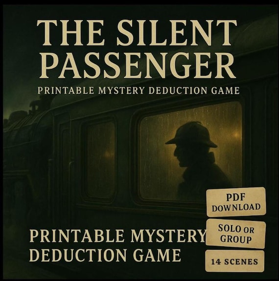 Murder on The Train Printable Game – The Silent Passenger | Printable Murder Mystery Story GameStory-Driven Detective Puzzle | PDF Download