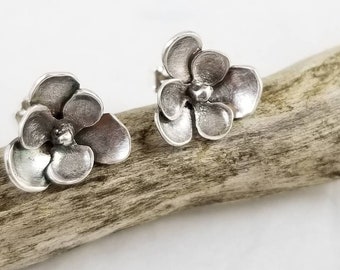 Petite Magnolia stud earrings sterling silver