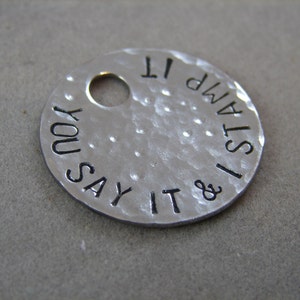 Stainless Steel Tag with Hammered Texture 1 inch