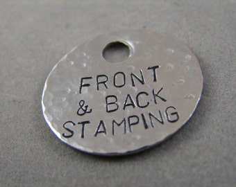 Hammered Texture Stainless Steel Tag - Front and Back Stamping 1 inch