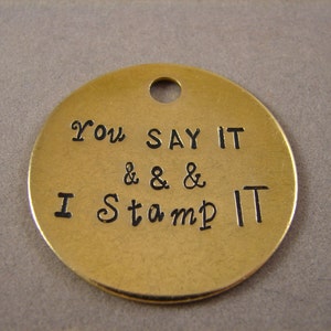 Large 1 1/2 inch Brass Tag