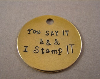 Large 1 1/2 inch Brass Tag