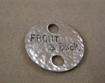 Double Hole Hammered Texture Stainless Steel Tag 1 inch