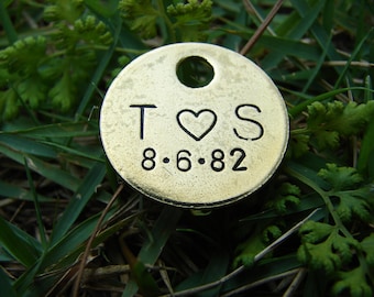Hand-Stamped Brass Tags-Personalize your wedding favors with this unique keepsake