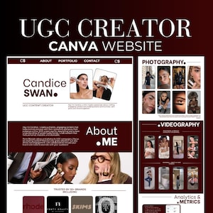 Canva Website Template UGC & Social Media Manager Content Creator Portfolio
