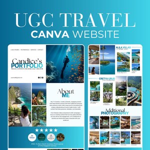 Travel UGC Content Portfolio Template | Canva Website for Hotel Social Media Influencer and Blogger