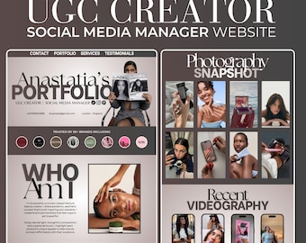 UGC & Social Media Manager Website Portfolio And Media Kit (Canva)