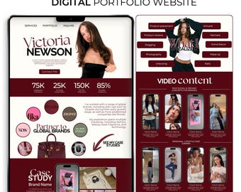 UGC & Influencer Social Media Portfolio, Media Kit, Content Creator Website Template Canva