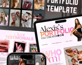 UGC Portfolio Canva Template: Beauty & Fashion Influencer, Social Media Portfolio