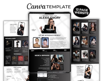 UGC Portfolio Website Template, Influencer Media Kit, Social Media Content Creator (Canva)