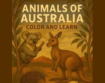 Páginas para colorear de animales de Australia: Actividad científica para la educación en casa (Descargar PDF)