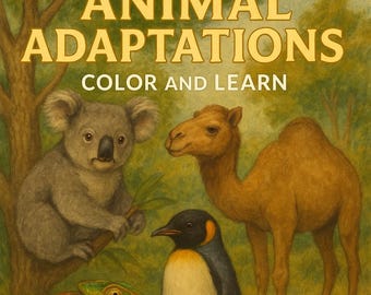 Kleurplaten Animal Adaptations PDF | Wetenschappelijke leeractiviteit, thuisonderwijsbiologie, educatieve afdrukbare download voor kinderen
