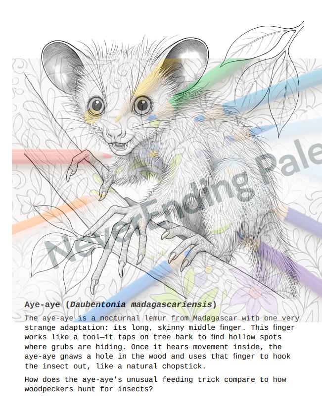 Adaptations Colour In Animal Adaptations Coloring Pages PDF | Science Learning Activity ...