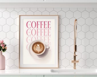 Latte Art Print: Modern Minimalist Coffee Poster