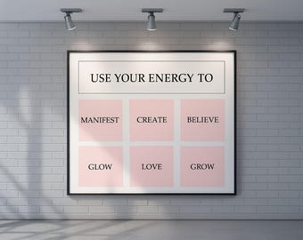 Motivational Wall Art – Positive Energy Quote Print