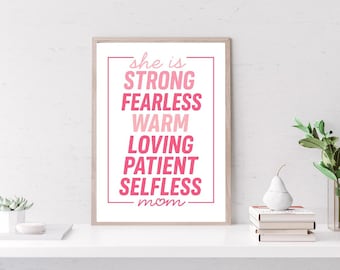 Mother’s Day Wall Art | Inspirational Mom Quote Print | Digital Download Decor