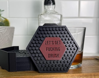 Grappige set siliconen onderzetters: Man Cave-onderzetters (set van 4)