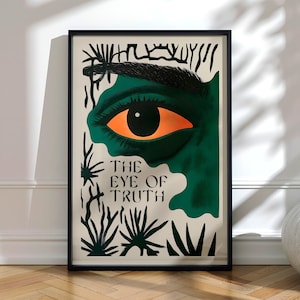 The Eye of Truth – Surreal Eye Poster, Mystical Wall Art Print, Boho Psychedelic Decor, Bold Graphic Design, Modern Occult Artwork