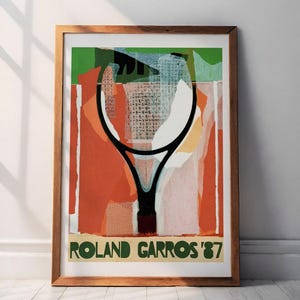 Roland Garros 1987 French Open Poster Print, Vintage Tennis Print, Roland Garros Art, Roland Garros Minimalist, Affiche Roland Garros, Grand