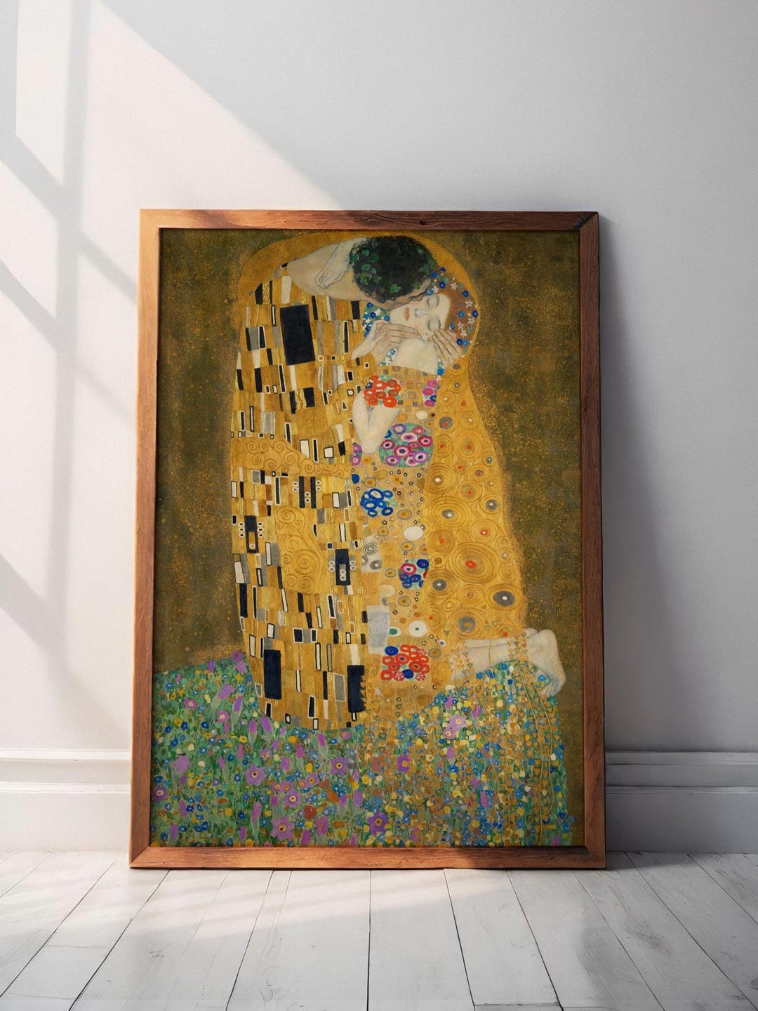 The Kiss by Gustav Klimt Painting - Framed Canvas Print Wall Art ...