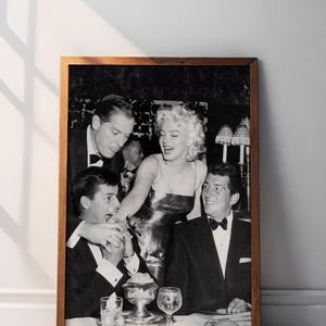 Dean Martin Marilyn Monroe Jerry Lewis Milton Berle Plakat, Bar Cart Print, Czarno-biały, Fotografia vintage, Sztuka ścienna na płótnie, A1 A2 A3