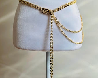 Solara Gold Toned Chain Belt – Adjustable Sizing