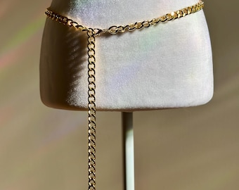 Cinturón de cadena dorado brillante - Talla ajustable