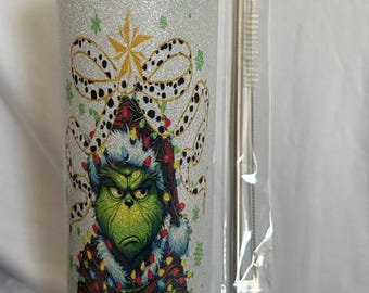 Glitzer Grinch Becher