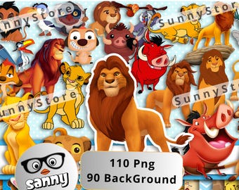 Lion King Clipart & Digital Paper: Simba PNG, Birthday Theme (Instant Download)
