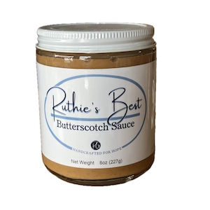 Ruthie&#39;s Best Butterscotch Sauce, 8oz Jar | Gourmet Drizzle for Coffee, Ice Cream, Ribs, and more