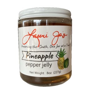 Gelatina de Piña y Pimienta / Untable sureño agridulce de Lauri Jo / Frasco artesanal de 237 g para glaseados, galletas y regalos