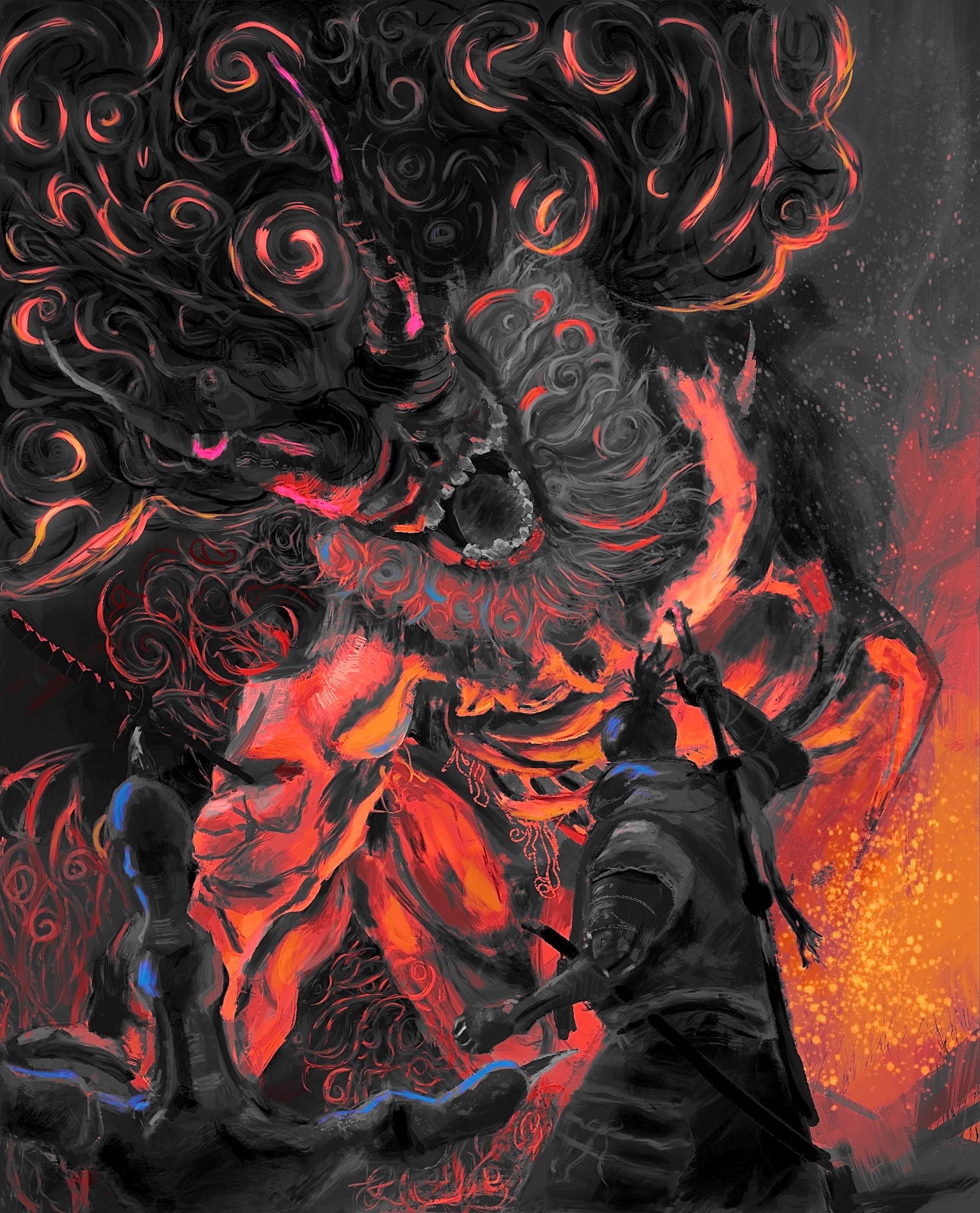 Demon of Hatred 45x 60cm - Etsy
