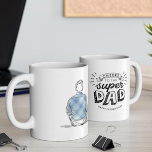 Super Dad Ceramic Mug | Gift for Father’s Day, Dad&#39;s Birthday, Coffee Lover, Family Time, Unique Home Decor