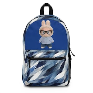 Labubu Kids Backpack: Custom Name School Bag, 4-Compartment Design