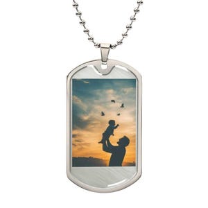 Custom Engraved Dog Tag Necklace Personalized Gift for Him, Military Gift, Stainless Steel Keepsake, Father's Day Gift for Dad or Husband”